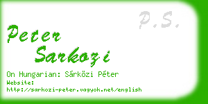peter sarkozi business card