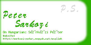 peter sarkozi business card
